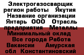 Электрогазосварщик(регион работы - Якутия) › Название организации ­ Янтарь, ООО › Отрасль предприятия ­ Металлы › Минимальный оклад ­ 1 - Все города Работа » Вакансии   . Амурская обл.,Константиновский р-н